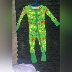 Little Sleepies Green Fruit Print Kids Pajama Set